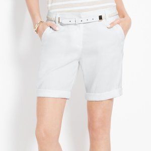 Ann Taylor Size 14 White Linen Blend Rolled Shorts
